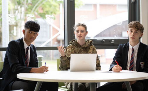 Students studying in the library