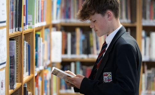 Student using the library